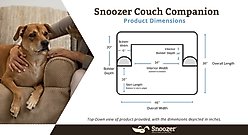 Snoozer Pet Products Couch Companion Bolstered Sofa Dog & Cat Throw Bed with Removable Cover, Marmot Taupe, One Size slide 2 of 5