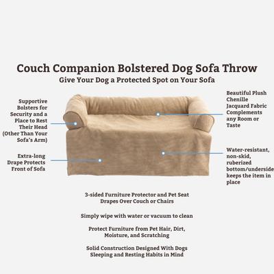 Show full view: Snoozer Pet Products Couch Companion Bolstered Sofa Dog & Cat Throw Bed with Removable Cover, Marmot Taupe, One Size slide 3 of 6
