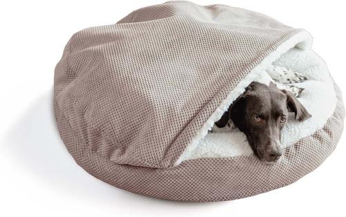 Show full view: Snoozer Pet Products Microsuede Round Dog Bed, Marmot Taupe, Large slide 3 of 6