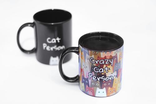 Show full view: Pikkii Crazy Cat Person Heat Change Mug slide 2 of 5
