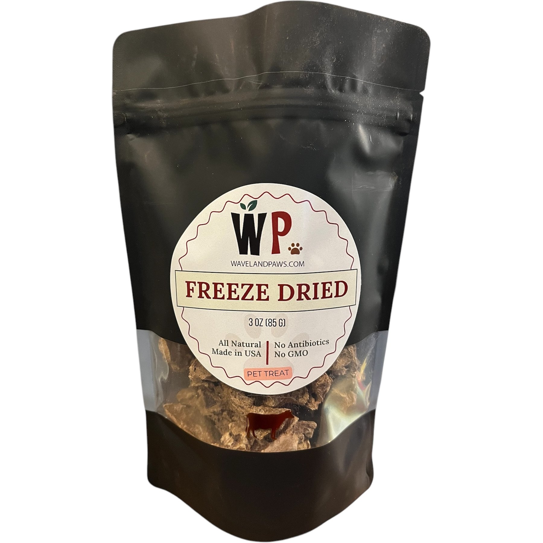 Waveland Paws Beef Liver Freeze-Dried Dog Treats, 3-oz bag