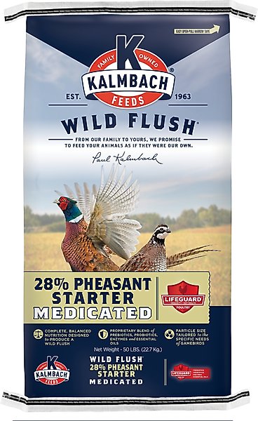 Kalmbach Feeds Wild Flush 28% Pheasant Starter Medicated Poultry Feed, 50-lb bag