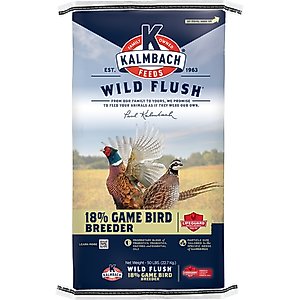 Kalmbach Feeds Wild Flush 18% Game Bird Breeder Poultry Feed, 50-lb bag