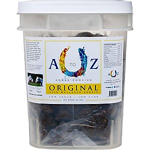 A to Z Horse Cookies Original Flavor Low Carb & Low Sugar Horse Treats, 20-lb Pail