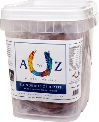 Show full view: A to Z Horse Cookies Blonde Bits of Health Low Carb & Low Sugar Horse Treats, 10-lb Pail slide 2 of 5