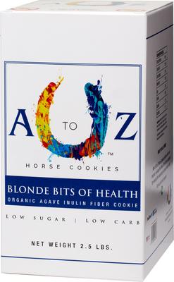 Show full view: A to Z Horse Cookies Blonde Bits of Health Low Carb & Low Sugar Horse Treats, 2.5-lb Box slide 2 of 5