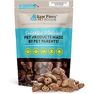 Raw Paws Freeze-Dried Chicken Hearts for Dogs & Cats, 4-oz Whole