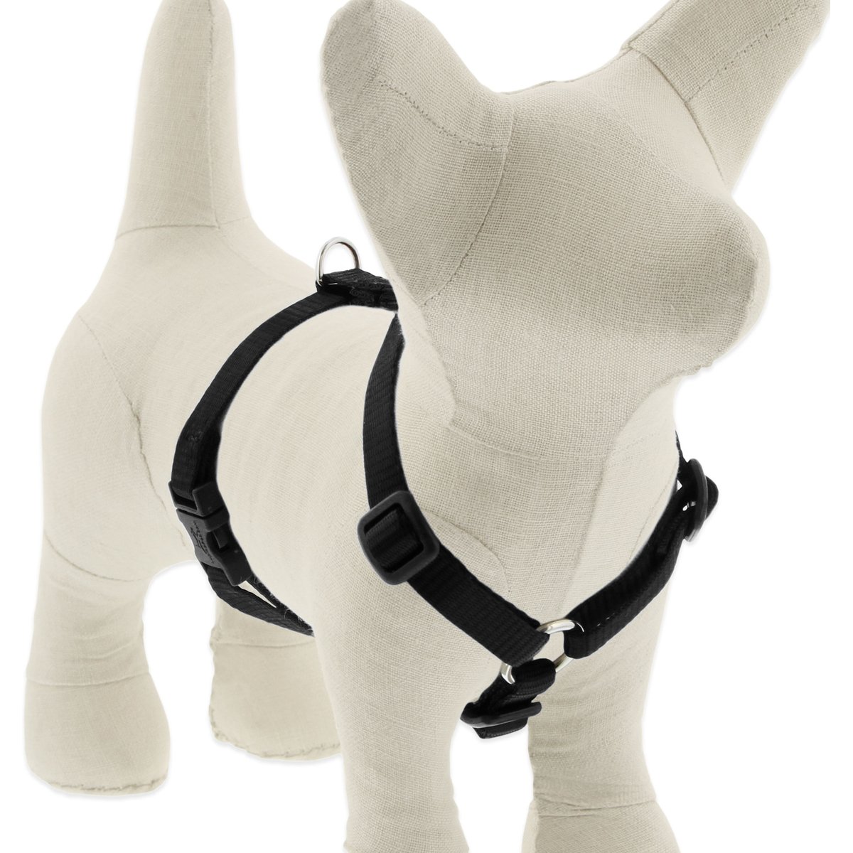 LupinePet Basic Solid Adjustable Dog Harness, Black, Small: 12 to 20-in chest, 1/2-in wide