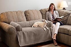 Snoozer Pet Products Couch Companion Bolstered Sofa Dog & Cat Throw Bed with Removable Cover, Marmot Taupe, One Size