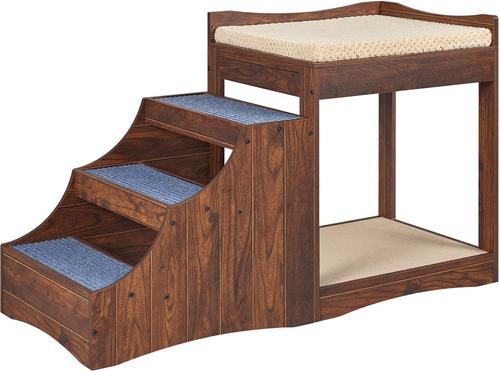 Show full view: Unipaws Decorative Bunk Cat Bed with Ladder, Walnut, Medium slide 3 of 8