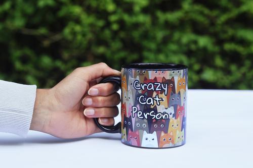 Show full view: Pikkii Crazy Cat Person Heat Change Mug slide 3 of 5