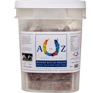A to Z Horse Cookies Blonde Bits of Health Low Carb & Low Sugar Horse Treats, 20-lb Pail