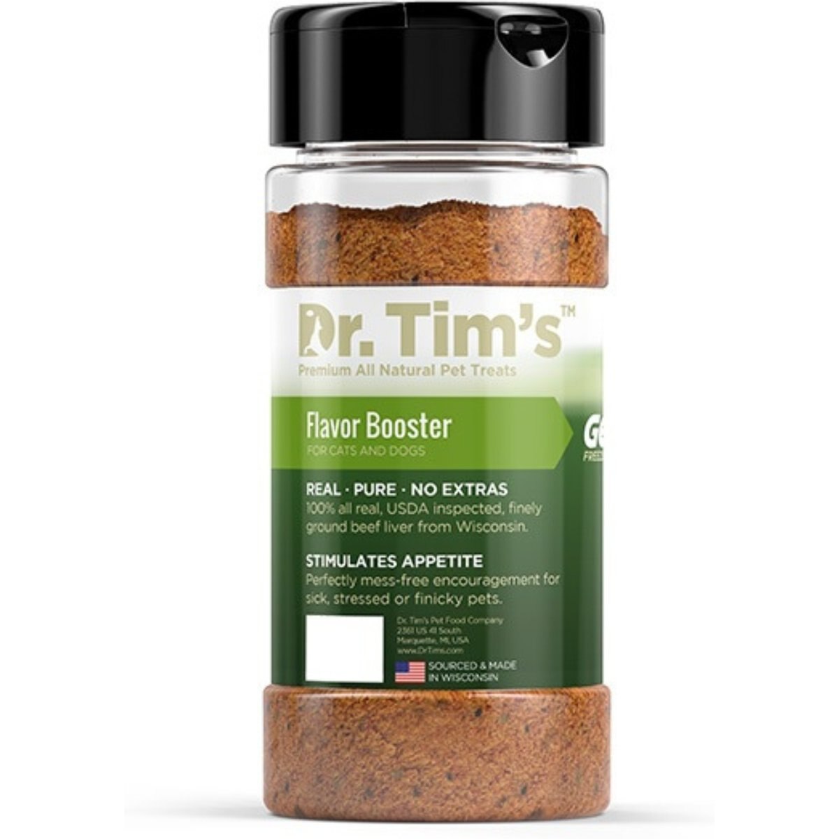 Dr. Tim's Flavor Booster Genuine Freeze-Dried Dog & Cat Food Topper, 4.5-oz bottle