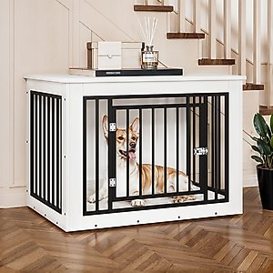 Yitahome 2-in-1 Furniture Style Dog Crate Furniture, White, 38 inch