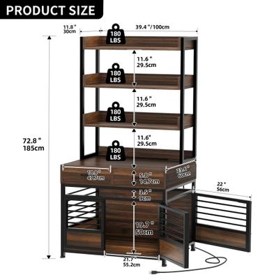 Show full view: Yitahome Furniture Style Dog Crate, Brown, 67-in slide 9 of 9