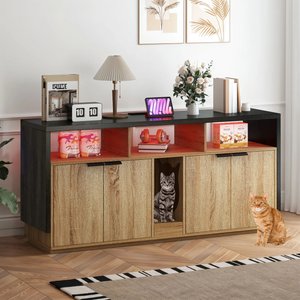 Yitahome Cat Litter Box Enclosure, Oak