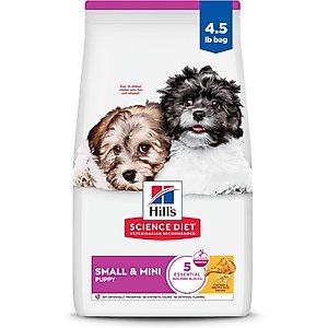 Hill's Science Diet Puppy Small Breed & Mini Breed Chicken Meal & Brown Rice Recipe Dry Dog Food, 4.5-lb bag