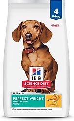 Hill's Science Diet Adult Perfect Weight Management Small Breed & Mini Breed Chicken Recipe Dry Dog Food, 4-lb bag