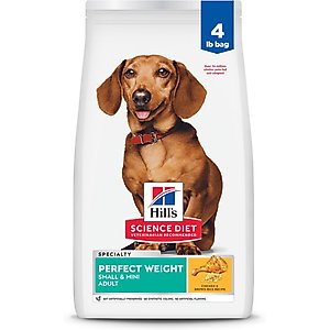 Hill's Science Diet Adult Perfect Weight Management Small Breed & Mini Breed Chicken Recipe Dry Dog Food, 4-lb bag