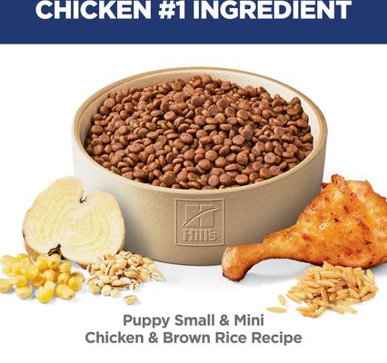 Show full view: Hill's Science Diet Puppy Small Breed & Mini Breed Chicken Meal & Brown Rice Recipe Dry Dog Food, 4.5-lb bag slide 3 of 13