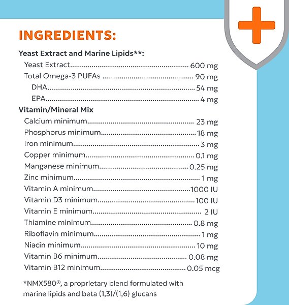 Show full view: Nutramax Imuquin Immune Support Powder Immune Supplement for Dogs, 30 count slide 6 of 11