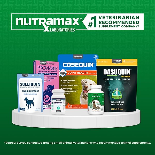Show full view: Nutramax Solliquin Soft Chew Calming Behavioral Health Supplement for Small/Medium Dogs & Cats, 75 count slide 8 of 11