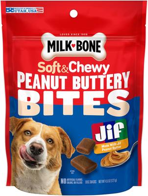 Milk-Bone Peanut Buttery Bites Jif Peanut Butter Soft Dog Treats