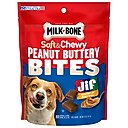Milk-Bone Peanut Buttery Bites with Jif Peanut Butter Soft & Chewy Dog Treats, 4.5-oz bag