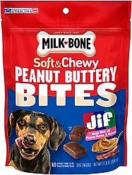 Milk-Bone Peanut Buttery Bites Real Peanut Butter & Bacon Soft & Chewy Dog Treats, 11.8-oz bag