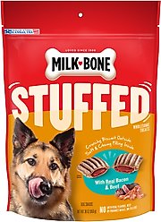 Milk-Bone Stuffed Biscuits with Real Bacon & Beef Dog Treats, 30-oz pouch