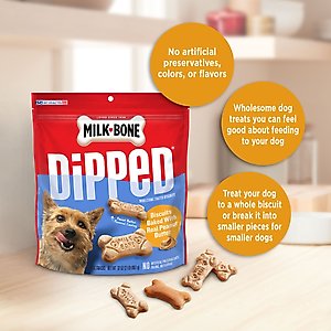 Milk-Bone Dipped Biscuits Baked with Real Peanut Butter Dog Treats, 32-oz bag