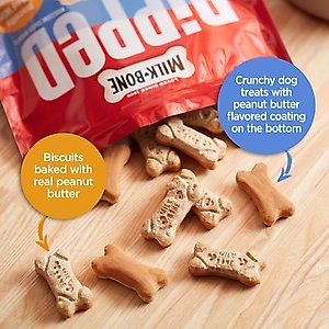 Milk-Bone Dipped Biscuits Baked with Real Peanut Butter Dog Treats, 32-oz bag