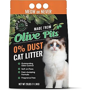 PACO & PEPPER Made from Olive Pits 0% Dust Natural Unscented Clumping Cat Litter, 25-lb bag