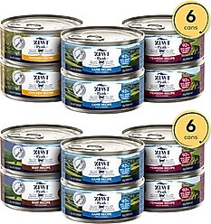 ZIWI Peak Venison, Chicken, Lamb Variety Pack Grain-Free Pate Canned Food, 3-oz can, case of 6 + Zenison, Beef, Lamb Variety Pack Grain-Free Pate Canned Cat Food, 3-oz can, case of 6
