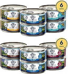 ZIWI Peak Chicken, Mackerel & Lamb, Lamb Variety Pack Grain-Free Pate Canned Food, 3-oz can, case of 6 + Venison, Beef, Lamb Variety Pack Grain-Free Pate Canned Cat Food, 3-oz can, case of 6