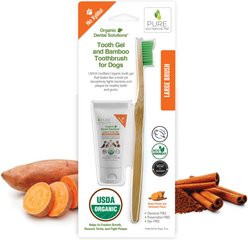 Pure and Natural Pet Tooth Gel & Bamboo Toothbrush Dental Kit, Large