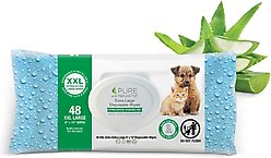 Pure and Natural Pet Extra Large Disposable Dog Wipes, Uscented, 48 count