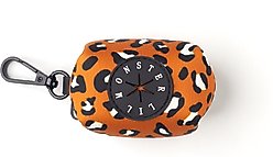 Lil Monster Pets Neoprene Dog Poop Bag Holder, Burnt Orange Leopard