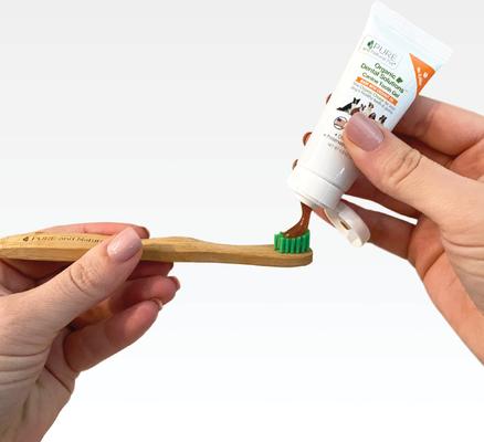 Show full view: Pure and Natural Pet Tooth Gel & Bamboo Toothbrush Dental Kit, Small slide 3 of 4