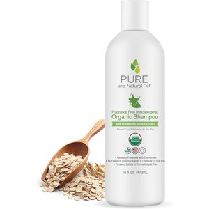 Pure and Natural Pet Fragrance Free Hypoallergenic Organic Dog Shampoo, 16-fl oz bottle