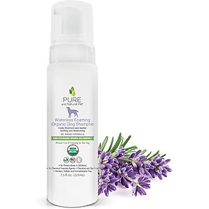 Pure and Natural Pet Waterless Foaming Organic Dog Shampoo, 7.5-fl oz bottle