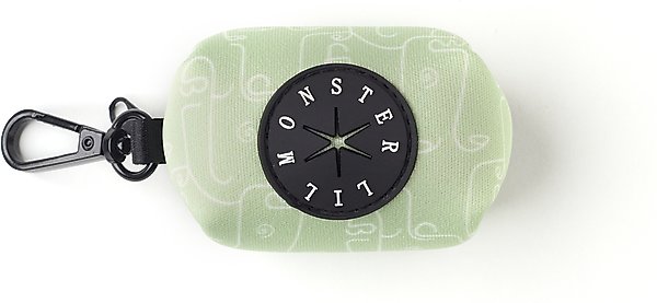 Show full view: Lil Monster Pets Neoprene Dog Poop Bag Holder, Green Faces slide 1 of 4