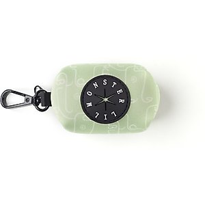Lil Monster Pets Neoprene Dog Poop Bag Holder, Green Faces