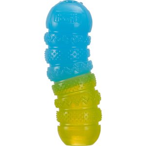 Outward Hound Gummiez Worm 2-in-1 Dental Dog Chew & Treat Dispensing Game Toy, Multicolor