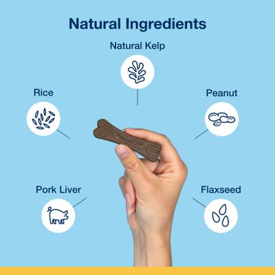 Show full view: ProDen PlaqueOff System Peanut Butter & Bacon Flavor Mini Dog Dental Treats, 12-oz bag slide 3 of 10