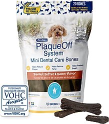 ProDen PlaqueOff System Peanut Butter & Bacon Flavor Mini Dog Dental Treats, 12-oz bag