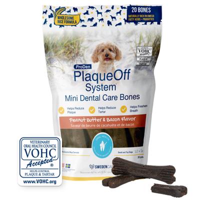 Show full view: ProDen PlaqueOff System Peanut Butter & Bacon Flavor Mini Dog Dental Treats, 12-oz bag slide 1 of 10