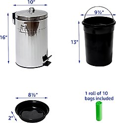 Pet Fit For Life Outdoor Dog Waste Can & Poop Bag Roll, Large slide 2 of 6