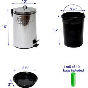 Pet Fit For Life Outdoor Dog Waste Can & Poop Bag Roll, Large