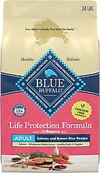 Blue Buffalo Life Protection Formula Adult Salmon & Brown Rice Recipe Dry Dog Food, 34-lb bag